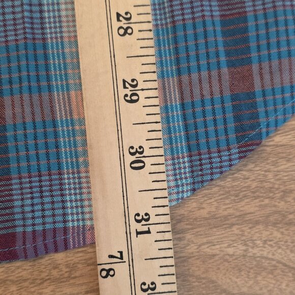 Original Penguin Shirt Mens 2XL Blue Pink Plaid Button Down Mosaic EcoVero Logo - Picture 15 of 16